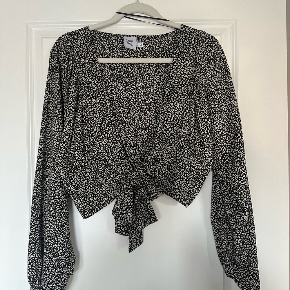 Princess Polly Black and White Floral Blouse